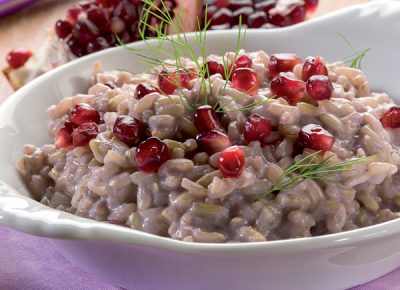 Risotto al melograno e vino rosso