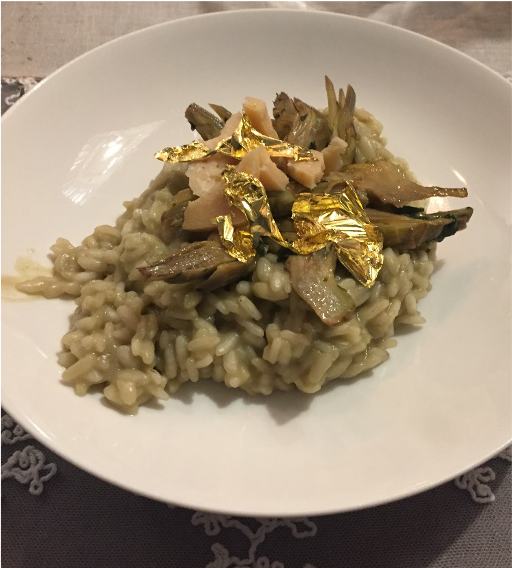 Risotto ai carciofi e formaggio di fossa